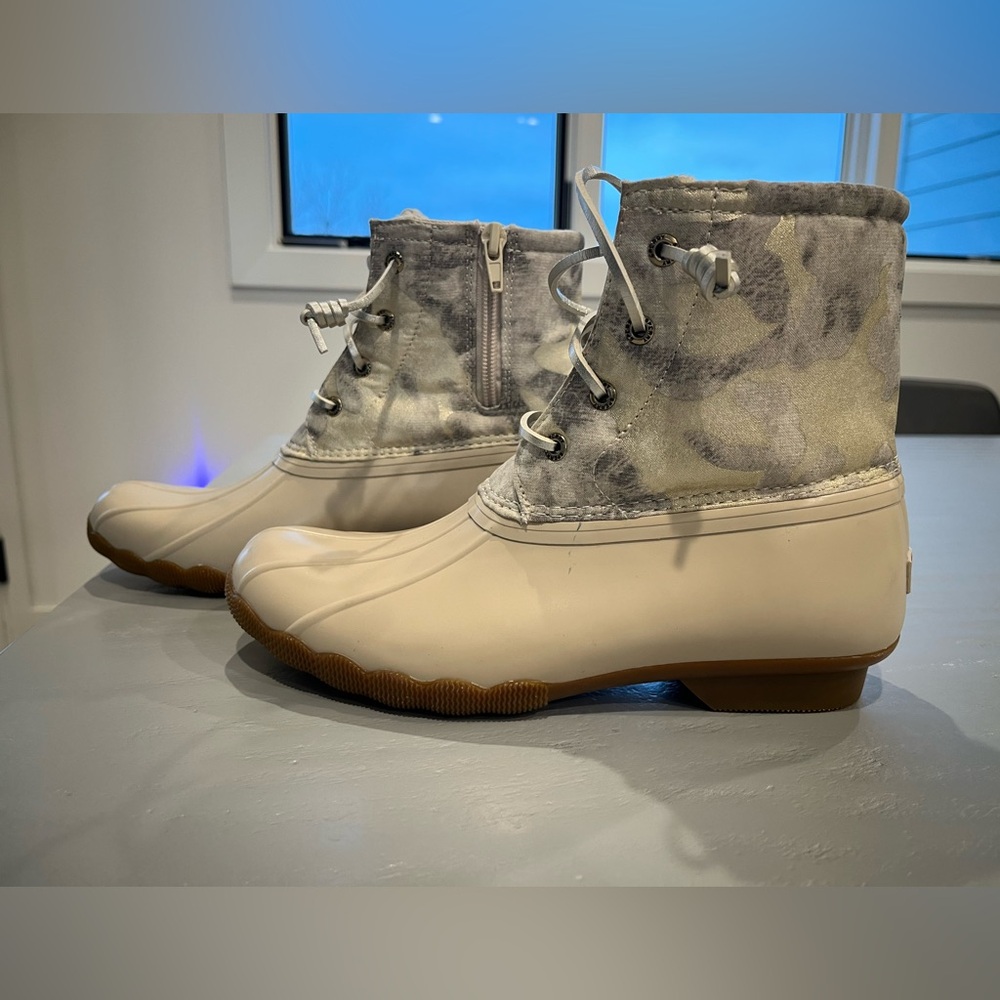 Sperry Saltwater Duck Boots Metallic Camo Waterproof Women’s 5 - Picture 3 of 9